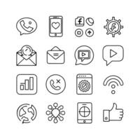 Social Media Icon Set Collection for Websites and Mobile Applications vector