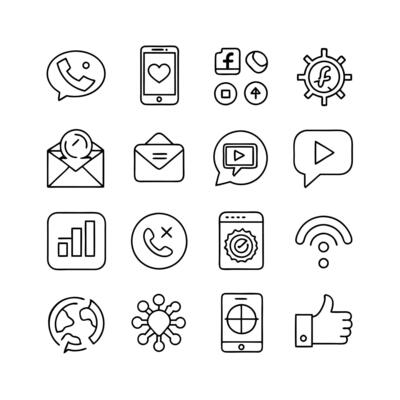 Social Media Icon Set Collection for Websites and Mobile Applications