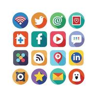 Social Media Icon Set Collection for Websites and Mobile Applications vector