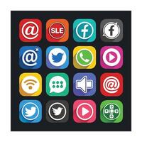 Social Media Icon Set Collection for Websites and Mobile Applications vector
