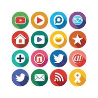 Social Media Icon Set Collection for Websites and Mobile Applications vector