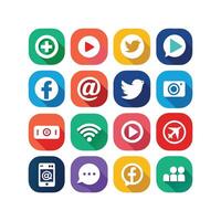Social Media Icon Set Collection for Websites and Mobile Applications vector