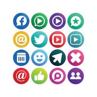 Social Media Icon Set Collection for Websites and Mobile Applications vector