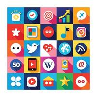 Social Media Icon Set Collection for Websites and Mobile Applications vector