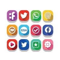 Social Media Icon Set Collection for Websites and Mobile Applications vector