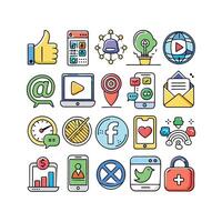 Social Media Icon Set Collection for Websites and Mobile Applications vector