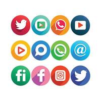 Social Media Icon Set Collection for Websites and Mobile Applications vector