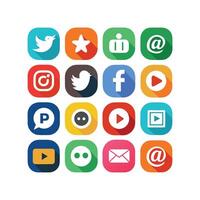 Social Media Icon Set Collection for Websites and Mobile Applications vector