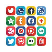 Social Media Icon Set Collection for Websites and Mobile Applications vector