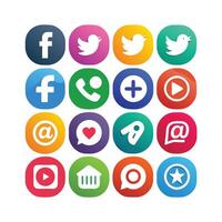Social Media Icon Set Collection for Websites and Mobile Applications vector