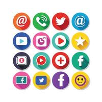 Social Media Icon Set Collection for Websites and Mobile Applications vector