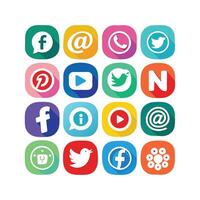 Social Media Icon Set Collection for Websites and Mobile Applications vector