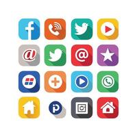 Social Media Icon Set Collection for Websites and Mobile Applications vector