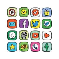 Social Media Icon Set Collection for Websites and Mobile Applications vector