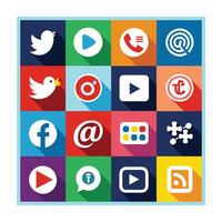 Social Media Icon Set Collection for Websites and Mobile Applications vector
