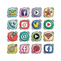 Social Media Icon Set Collection for Websites and Mobile Applications vector