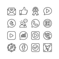 Social Media Icon Set Collection for Websites and Mobile Applications vector
