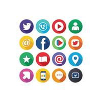 Social Media Icon Set Collection for Websites and Mobile Applications vector