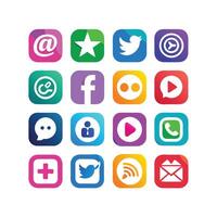 Social Media Icon Set Collection for Websites and Mobile Applications vector