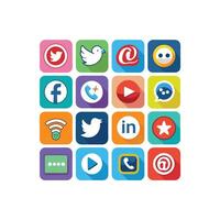 Social Media Icon Set Collection for Websites and Mobile Applications vector