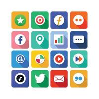 Social Media Icon Set Collection for Websites and Mobile Applications vector