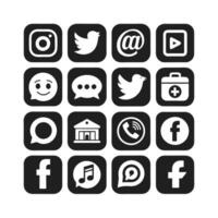 Social Media Icon Set Collection for Websites and Mobile Applications vector