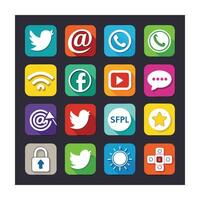 Social Media Icon Set Collection for Websites and Mobile Applications vector