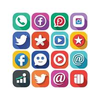 Social Media Icon Set Collection for Websites and Mobile Applications vector