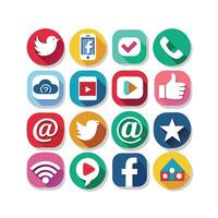 Social Media Icon Set Collection for Websites and Mobile Applications vector