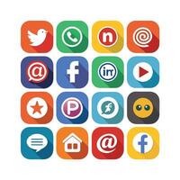 Social Media Icon Set Collection for Websites and Mobile Applications vector