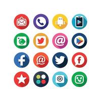 Social Media Icon Set Collection for Websites and Mobile Applications vector