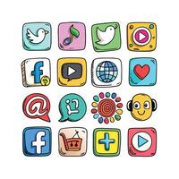Social Media Icon Set Collection for Websites and Mobile Applications vector