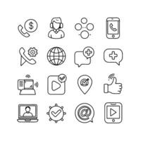 Social Media Icon Set Collection for Websites and Mobile Applications vector