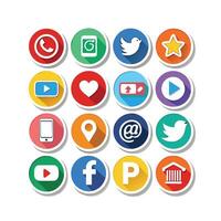 Social Media Icon Set Collection for Websites and Mobile Applications vector