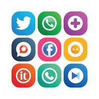 Social Media Icon Set Collection for Websites and Mobile Applications vector