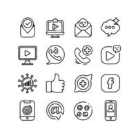 Social Media Icon Set Collection for Websites and Mobile Applications vector