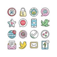 Social Media Icon Set Collection for Websites and Mobile Applications vector