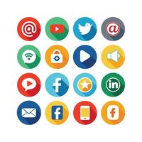 Social Media Icon Set Collection for Websites and Mobile Applications vector