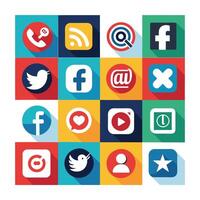 Social Media Icon Set Collection for Websites and Mobile Applications vector