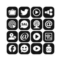 Social Media Icon Set Collection for Websites and Mobile Applications vector