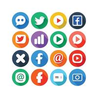 Social Media Icon Set Collection for Websites and Mobile Applications vector