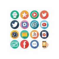 Social Media Icon Set Collection for Websites and Mobile Applications vector