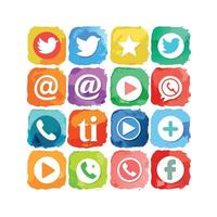Social Media Icon Set Collection for Websites and Mobile Applications vector