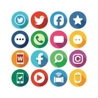 Social Media Icon Set Collection for Websites and Mobile Applications vector