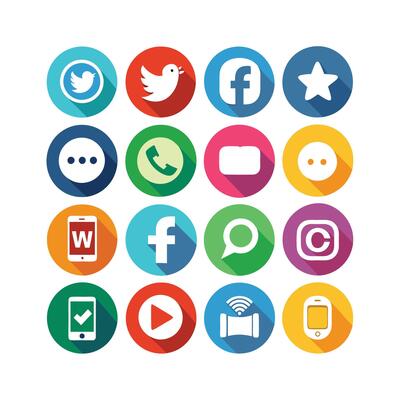 Social Media Icon Set Collection for Websites and Mobile Applications