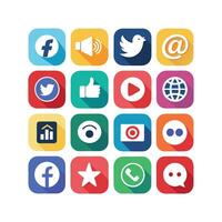 Social Media Icon Set Collection for Websites and Mobile Applications vector