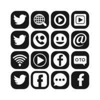 Social Media Icon Set Collection for Websites and Mobile Applications vector