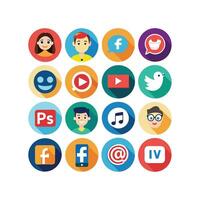 Social Media Icon Set Collection for Websites and Mobile Applications vector