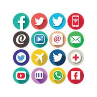 Social Media Icon Set Collection for Websites and Mobile Applications vector