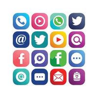 Social Media Icon Set Collection for Websites and Mobile Applications vector